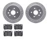 7502-75019 Drilled/Slotted Brake Rotors w/5000 Advanced Brake Pads Kit [Silver], 2006-2013 Lexus/Toyota/Scion, Position: Rear - image 1