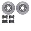 7502-75021 Drilled/Slotted Brake Rotors w/5000 Advanced Brake Pads Kit [Silver], Fits Select Lexus/Toyota/Scion, Position: Front - image 1