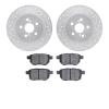 7502-75026 Drilled/Slotted Brake Rotors w/5000 Advanced Brake Pads Kit [Silver], 2011-2017 Lexus/Toyota/Scion, Position: Rear - image 1