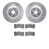 7502-75028 Drilled/Slotted Brake Rotors w/5000 Advanced Brake Pads Kit [Silver], 2010-2017 Lexus/Toyota/Scion, Position: Front - image 1