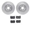 7502-75037 Drilled/Slotted Brake Rotors w/5000 Advanced Brake Pads Kit [Silver], Fits Select Lexus/Toyota/Scion, Position: Rear - image 1