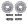 7502-75038 Drilled/Slotted Brake Rotors w/5000 Advanced Brake Pads Kit [Silver], 2015-2021 Lexus/Toyota/Scion, Position: Rear - image 1