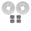 7502-76000 Drilled/Slotted Brake Rotors w/5000 Advanced Brake Pads Kit [Silver], 1972-1972 Lexus/Toyota/Scion, Position: Front - image 1