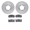 7502-76001 Drilled/Slotted Brake Rotors w/5000 Advanced Brake Pads Kit [Silver], 1979-1983 Lexus/Toyota/Scion, Position: Front - image 1