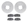 7502-76003 Drilled/Slotted Brake Rotors w/5000 Advanced Brake Pads Kit [Silver], 1982-1985 Lexus/Toyota/Scion, Position: Front - image 1