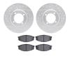 7502-76004 Drilled/Slotted Brake Rotors w/5000 Advanced Brake Pads Kit [Silver], 1981-1982 Lexus/Toyota/Scion, Position: Front - image 1