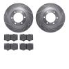 7502-76009 Drilled/Slotted Brake Rotors w/5000 Advanced Brake Pads Kit [Silver], 2003-2009 Lexus/Toyota/Scion, Position: Front - image 1