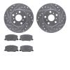 7502-76021 Drilled/Slotted Brake Rotors w/5000 Advanced Brake Pads Kit [Silver], 1987-1987 Lexus/Toyota/Scion, Position: Front - image 1