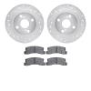 7502-76023 Drilled/Slotted Brake Rotors w/5000 Advanced Brake Pads Kit [Silver], 1987-1992 Multiple Makes/Models, Position: Rear - image 1