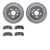 7502-76026 Drilled/Slotted Brake Rotors w/5000 Advanced Brake Pads Kit [Silver], 1988-1991 Lexus/Toyota/Scion, Position: Rear - image 1