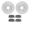 7502-76028 Drilled/Slotted Brake Rotors w/5000 Advanced Brake Pads Kit [Silver], 1988-1993 Lexus/Toyota/Scion, Position: Front - image 1