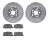7502-76032 Drilled/Slotted Brake Rotors w/5000 Advanced Brake Pads Kit [Silver], 1990-1993 Lexus/Toyota/Scion, Position: Front - image 1