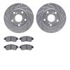 7502-76038 Drilled/Slotted Brake Rotors w/5000 Advanced Brake Pads Kit [Silver], 1992-2001 Lexus/Toyota/Scion, Position: Front - image 1