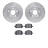 7502-76040 Drilled/Slotted Brake Rotors w/5000 Advanced Brake Pads Kit [Silver], 1997-2004 Lexus/Toyota/Scion, Position: Front - image 1