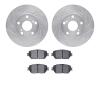 7502-76041 Drilled/Slotted Brake Rotors w/5000 Advanced Brake Pads Kit [Silver], 2002-2006 Lexus/Toyota/Scion, Position: Front - image 1