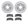 7502-76042 Drilled/Slotted Brake Rotors w/5000 Advanced Brake Pads Kit [Silver], 1992-1999 Lexus/Toyota/Scion, Position: Rear - image 1