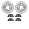 7502-76043 Drilled/Slotted Brake Rotors w/5000 Advanced Brake Pads Kit [Silver], 2000-2003 Lexus/Toyota/Scion, Position: Rear - image 1