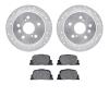 7502-76044 Drilled/Slotted Brake Rotors w/5000 Advanced Brake Pads Kit [Silver], 2000-2001 Lexus/Toyota/Scion, Position: Rear - image 1