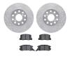 7502-76049 Drilled/Slotted Brake Rotors w/5000 Advanced Brake Pads Kit [Silver], 1992-1995 Lexus/Toyota/Scion, Position: Rear - image 1