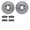 7502-76054 Drilled/Slotted Brake Rotors w/5000 Advanced Brake Pads Kit [Silver], 1995-1999 Lexus/Toyota/Scion, Position: Rear - image 1
