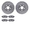 7502-76056 Drilled/Slotted Brake Rotors w/5000 Advanced Brake Pads Kit [Silver], 1994-1997 Lexus/Toyota/Scion, Position: Front - image 1
