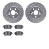 7502-76057 Drilled/Slotted Brake Rotors w/5000 Advanced Brake Pads Kit [Silver], 2000-2000 Lexus/Toyota/Scion, Position: Front - image 1