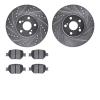 7502-76059 Drilled/Slotted Brake Rotors w/5000 Advanced Brake Pads Kit [Silver], 2000-2010 Lexus/Toyota/Scion, Position: Front - image 1