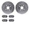 7502-76069 Drilled/Slotted Brake Rotors w/5000 Advanced Brake Pads Kit [Silver], 2001-2003 Lexus/Toyota/Scion, Position: Front - image 1