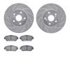 7502-76071 Drilled/Slotted Brake Rotors w/5000 Advanced Brake Pads Kit [Silver], 2002-2006 Lexus/Toyota/Scion, Position: Front - image 1