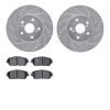 7502-76072 Drilled/Slotted Brake Rotors w/5000 Advanced Brake Pads Kit [Silver], 2004-2010 Lexus/Toyota/Scion, Position: Front - image 1