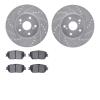 7502-76073 Drilled/Slotted Brake Rotors w/5000 Advanced Brake Pads Kit [Silver], 2002-2003 Lexus/Toyota/Scion, Position: Front - image 1