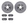 7502-76079 Drilled/Slotted Brake Rotors w/5000 Advanced Brake Pads Kit [Silver], 2004-2009 Lexus/Toyota/Scion, Position: Front - image 1