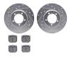 7502-76095 Drilled/Slotted Brake Rotors w/5000 Advanced Brake Pads Kit [Silver], 1975-1983 Lexus/Toyota/Scion, Position: Front - image 1