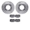 7502-76097 Drilled/Slotted Brake Rotors w/5000 Advanced Brake Pads Kit [Silver], 1979-1980 Lexus/Toyota/Scion, Position: Front - image 1