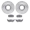 7502-76108 Drilled/Slotted Brake Rotors w/5000 Advanced Brake Pads Kit [Silver], 1981-1984 Lexus/Toyota/Scion, Position: Front - image 1