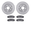 7502-76111 Drilled/Slotted Brake Rotors w/5000 Advanced Brake Pads Kit [Silver], 1986-1992 Lexus/Toyota/Scion, Position: Rear - image 1