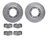 7502-76114 Drilled/Slotted Brake Rotors w/5000 Advanced Brake Pads Kit [Silver], 1988-1995 Lexus/Toyota/Scion, Position: Front - image 1