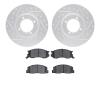 7502-76115 Drilled/Slotted Brake Rotors w/5000 Advanced Brake Pads Kit [Silver], 1986-1989 Lexus/Toyota/Scion, Position: Front - image 1