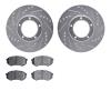 7502-76117 Drilled/Slotted Brake Rotors w/5000 Advanced Brake Pads Kit [Silver], 1989-1995 Lexus/Toyota/Scion, Position: Front - image 1