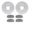 7502-76118 Drilled/Slotted Brake Rotors w/5000 Advanced Brake Pads Kit [Silver], 1970-1979 Lexus/Toyota/Scion, Position: Front - image 1