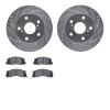 7502-76121 Drilled/Slotted Brake Rotors w/5000 Advanced Brake Pads Kit [Silver], 1991-1994 Lexus/Toyota/Scion, Position: Front - image 1