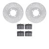 7502-76123 Drilled/Slotted Brake Rotors w/5000 Advanced Brake Pads Kit [Silver], 1980-1983 Lexus/Toyota/Scion, Position: Front - image 1