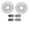 7502-76124 Drilled/Slotted Brake Rotors w/5000 Advanced Brake Pads Kit [Silver], 1989-1992 Lexus/Toyota/Scion, Position: Front - image 1