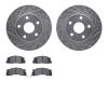 7502-76126 Drilled/Slotted Brake Rotors w/5000 Advanced Brake Pads Kit [Silver], 1991-1996 Lexus/Toyota/Scion, Position: Front - image 1