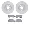 7502-76128 Drilled/Slotted Brake Rotors w/5000 Advanced Brake Pads Kit [Silver], 1988-1989 Lexus/Toyota/Scion, Position: Front - image 1