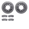 7502-76129 Drilled/Slotted Brake Rotors w/5000 Advanced Brake Pads Kit [Silver], 1998-2007 Lexus/Toyota/Scion, Position: Rear - image 1