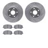 7502-76131 Drilled/Slotted Brake Rotors w/5000 Advanced Brake Pads Kit [Silver], 2001-2007 Lexus/Toyota/Scion, Position: Front - image 1