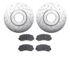 7502-76135 Drilled/Slotted Brake Rotors w/5000 Advanced Brake Pads Kit [Silver], 1979-1981 Lexus/Toyota/Scion, Position: Front - image 1