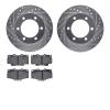7502-76145 Drilled/Slotted Brake Rotors w/5000 Advanced Brake Pads Kit [Silver], 1995-2004 Lexus/Toyota/Scion, Position: Front - image 1