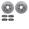 7502-76163 Drilled/Slotted Brake Rotors w/5000 Advanced Brake Pads Kit [Silver], 2005-2015 Lexus/Toyota/Scion, Position: Front - image 1